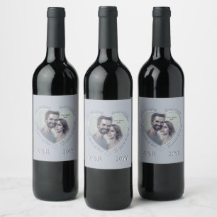 Étiquette Pour Bouteilles De Vin 25 Anniversaire du Mariage d'argent du mariage