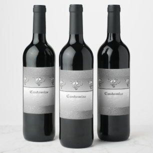 Étiquette Pour Bouteilles De Vin 25e anniversaire de mariage Argent