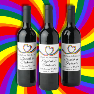 Étiquette Pour Bouteilles De Vin 2 Mariées Meilleures Qu'Une Bachelorette Lesbienne