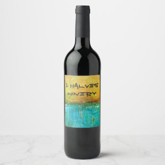Étiquette Pour Bouteilles De Vin 2 Moitié peinture Abstraite Art multimédia mixte