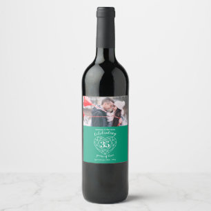 Étiquette Pour Bouteilles De Vin 35e anniversaire du mariage émeraude photo personn