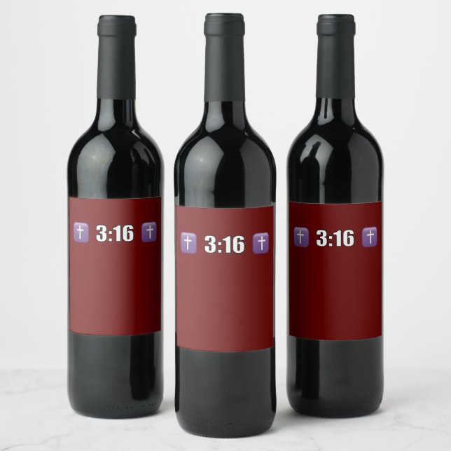 Étiquette Pour Bouteilles De Vin 3:16 Jésus-Christ (Bouteilles)