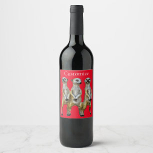 Étiquette Pour Bouteilles De Vin 3 Meerkats debats Thunder_Cove