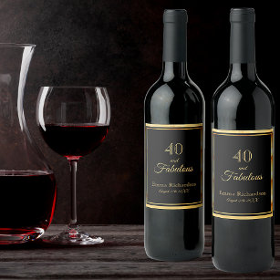 Étiquette Pour Bouteilles De Vin 40 fabuleux noir or élégant nom