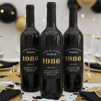 40e anniversaire Nom 1986 Black Gold Elegant Chic