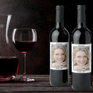 Étiquette Pour Bouteilles De Vin 40th birthday photo cheers to 40