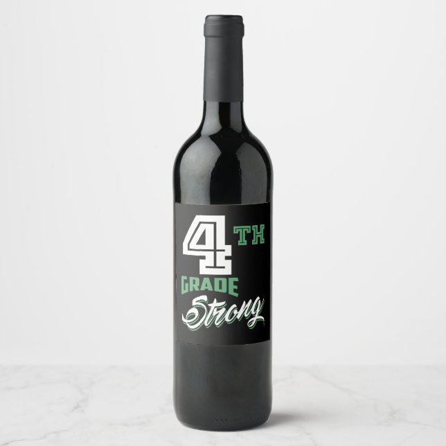 Étiquette Pour Bouteilles De Vin 4e année forte (Devant)