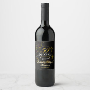 Étiquette Pour Bouteilles De Vin 50 Ans Ensemble Fête d'Anniversaire de Mariage d'O