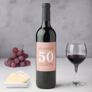 Étiquette Pour Bouteilles De Vin 50 ans et Fabuleux Fête d'anniversaire élégante en