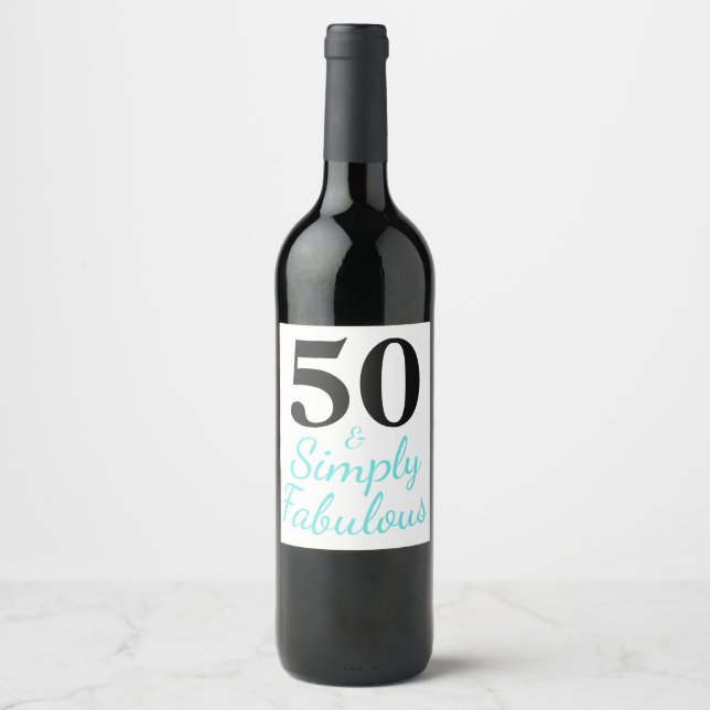 Étiquette Pour Bouteilles De Vin 50 ans et simplement fabuleux (Devant)