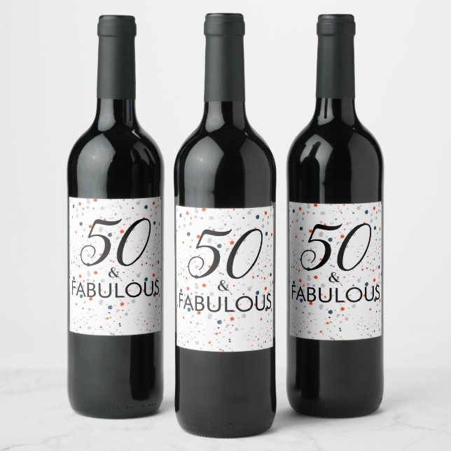 Étiquette Pour Bouteilles De Vin 50 Et Fabuleuse fête d'anniversaire personnalisabl (Bouteilles)