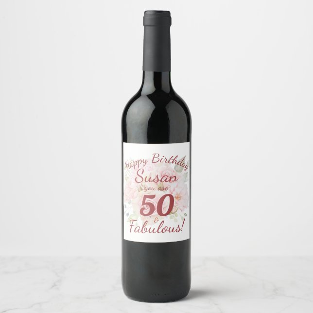 Étiquette Pour Bouteilles De Vin 50 et fabuleux Étiquette de bouteille de vin d'ann (Devant)