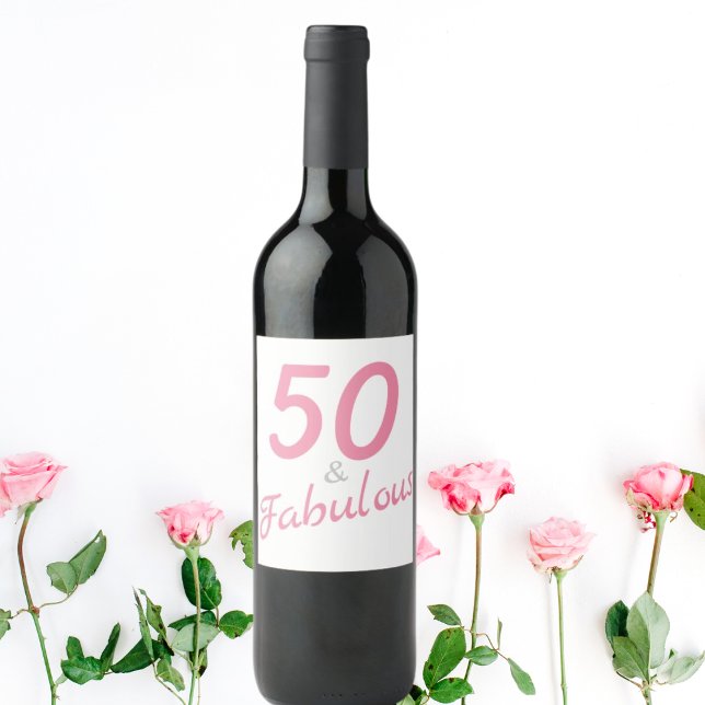 Étiquette Pour Bouteilles De Vin 50 et fabuleux Étiquette de vin d'anniversaire (Créateur téléchargé)