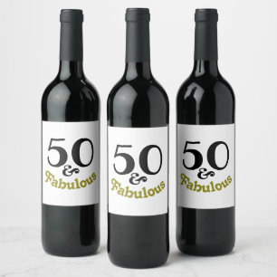 Étiquette Pour Bouteilles De Vin 50 et Fabuleux fête d'anniversaire