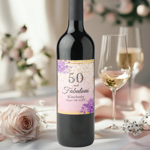 Étiquette Pour Bouteilles De Vin 50 fabuleux fleurons de violet rose en or