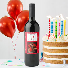 Étiquette Pour Bouteilles De Vin 50 & Fabuleux Nom photo Rouge 50e Anniversaire Rou