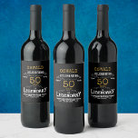Étiquette Pour Bouteilles De Vin 50e anniversaire Black Gold Legendary Funny<br><div class="desc">Un élégant étiquette de bouteille de vin de 50e anniversaire personnalisé qui est facile à customiser pour cette occasion spéciale anniversaire.</div>