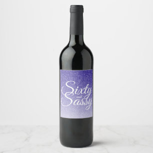 Étiquette Pour Bouteilles De Vin 60 et Sassy 60e anniversaire Parties scintillant b
