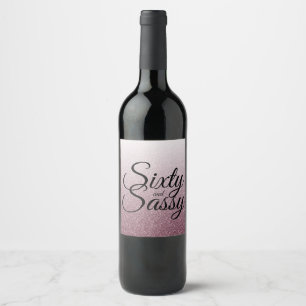 Étiquette Pour Bouteilles De Vin 60 et Sassy 60e anniversaire Purple Parties scinti