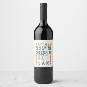 Étiquette Pour Bouteilles De Vin 60e anniversaire accessoires décoration