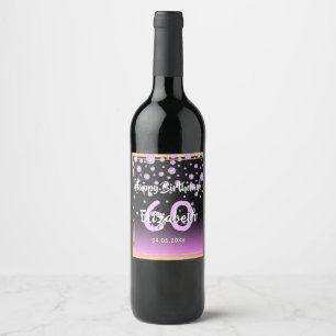 Étiquette Pour Bouteilles De Vin 60e anniversaire de la fête diamants parties scint