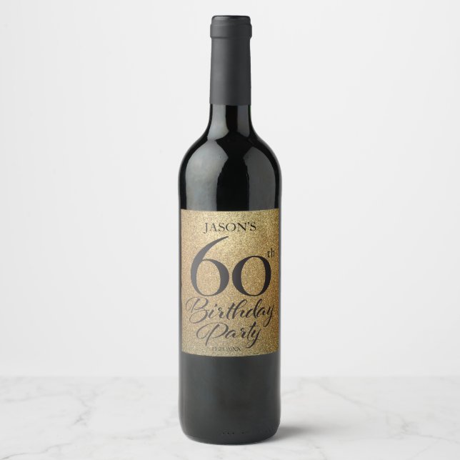 Étiquette Pour Bouteilles De Vin 60e anniversaire Étiquette de vin (Devant)