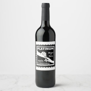 Étiquette Pour Bouteilles De Vin 65e anniversaire de mariage bleu saphir traditionn