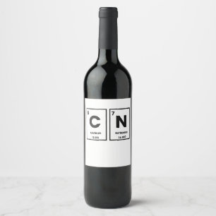 Étiquette Pour Bouteilles De Vin 67 Élément de table périodique Chimie Mème mason