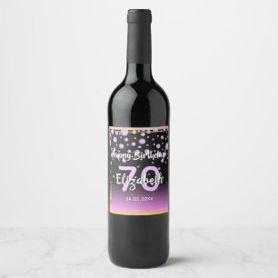 Étiquette Pour Bouteilles De Vin 70e anniversaire de la fête diamants parties scint