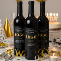 70e anniversaire Nom 1956 Black Gold Elegant Chic