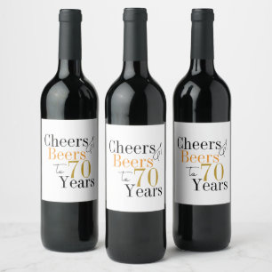Étiquette Pour Bouteilles De Vin 70e anniversaire Soeurs Bières Mini fête