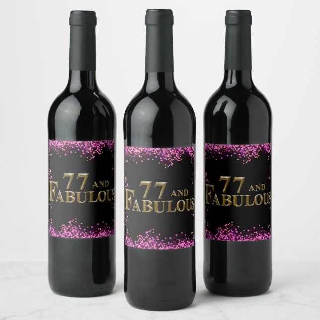 Étiquette Pour Bouteilles De Vin 77e anniversaire  (Bouteilles)