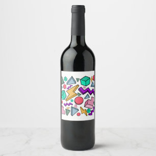 Étiquette Pour Bouteilles De Vin 80s esthétique Vintage rétro