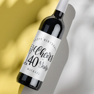 Étiquette Pour Bouteilles De Vin À la santé des hommes à tout âge rustique joyeux a