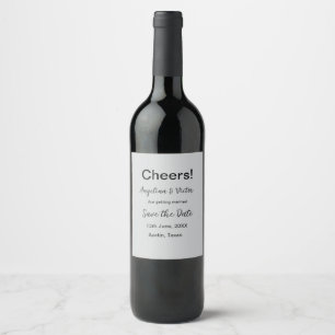 Étiquette Pour Bouteilles De Vin À votre santé, enregistrez la date simple minimali
