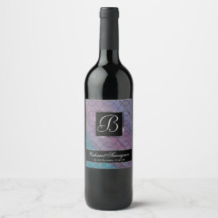 Étiquette Pour Bouteilles De Vin Abstrait chic   Rose Turquoise bleu turquoise pour