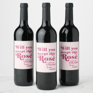 Étiquette Pour Bouteilles De Vin Accepterez-vous cette demande de demoiselle d'honn