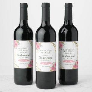 Étiquette Pour Bouteilles De Vin Accepteriez-Vous Cette Proposition De Bridesmaid R