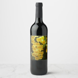 Étiquette Pour Bouteilles De Vin Accrocher les orchidées jaunes Fleurs tropicales