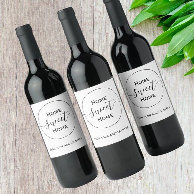 Étiquette Pour Bouteilles De Vin Accueil home sweet home nouveau cadeau maison de l (Créateur téléchargé)