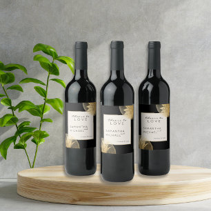 Étiquette Pour Bouteilles De Vin Accueil personnalisé pour aimer Mariage Black Gold