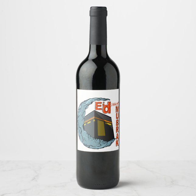 Étiquette Pour Bouteilles De Vin Aïd moubarak (Devant)