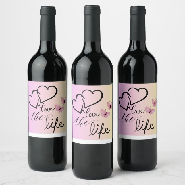 Étiquette Pour Bouteilles De Vin aime la vie  (Bouteilles)