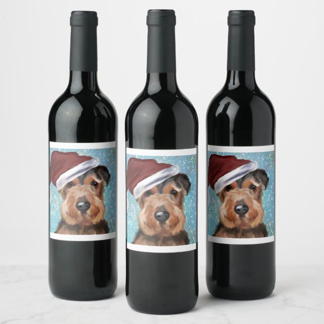 ÉTIQUETTE POUR BOUTEILLES DE VIN AIREDALE TERRIER (Bouteilles)