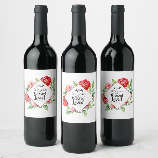 Étiquette Pour Bouteilles De Vin AJOUTER Année de naissance Âge Cadeau d'anniversai (Bouteilles)