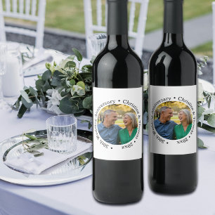 Étiquette Pour Bouteilles De Vin Ajoutez votre propre photo de couple 30e anniversa