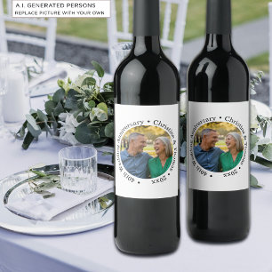 Étiquette Pour Bouteilles De Vin Ajoutez votre propre photo de couple 40e anniversa