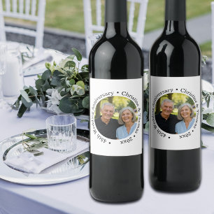 Étiquette Pour Bouteilles De Vin Ajoutez votre propre photo de couple 45e anniversa