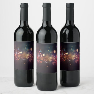 Étiquette Pour Bouteilles De Vin Ajoutez votre propre texte - Paillettes Bokeh rose
