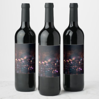 Étiquette Pour Bouteilles De Vin Ajoutez votre propre texte - Paillettes violet fon